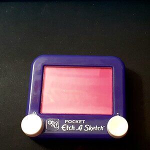 Ohio Art Travel Pocket Etch A Sketch Purple, Creative Magic Screen Draw Game Toy